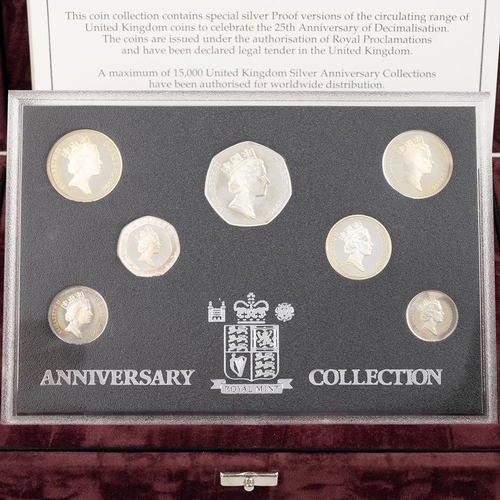 74 - Silver proof coin sets (2) including 1996 25th Anniversary of Decimalisation silver proof seven-coin... 