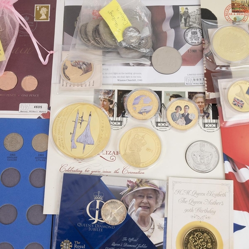 81 - Collection of commemorative Crown coins and other collectable British coinage as well as currency fr... 