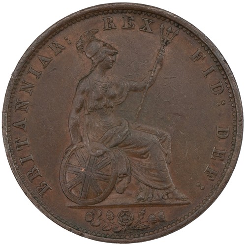 96 - 1837 William IV bronze Halfpenny (S 3847). Grade: nEF - near Extremely Fine.