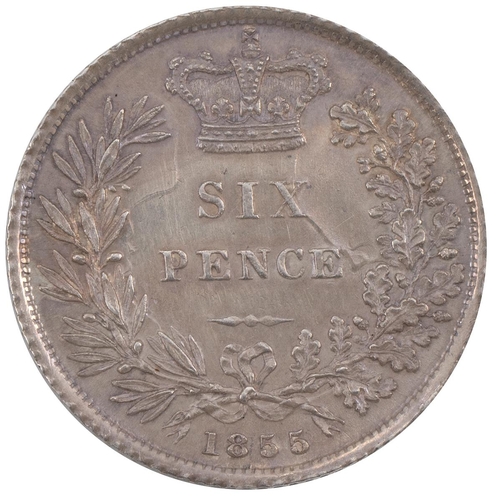 98 - 1855 Victoria silver Sixpence (S 3908). Grade: gVF - good Very Fine.