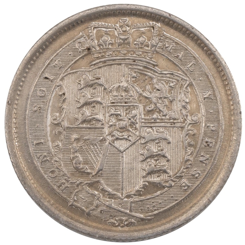 102 - 1818 George III silver Shilling, high '8' in date (S 3790). Grade: gVF - good Very Fine, cleaned.