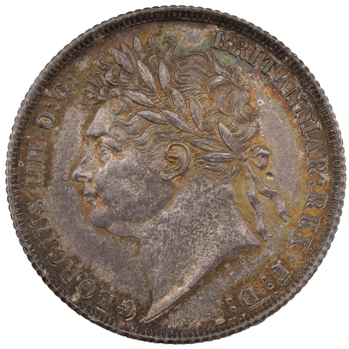 103 - 1825 George IV silver Shilling, second reverse (S 3811). Grade: EF - attractively toned, Extremely F... 