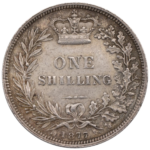 110 - 1877 Victoria silver Shilling, die no. 8 (S 3906A). Grade: VF - Very Fine.