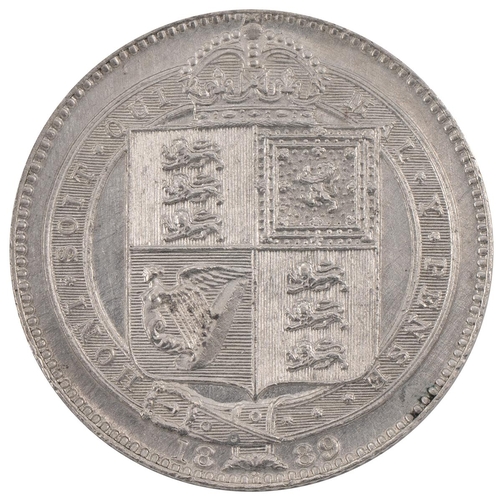 113 - 1889 Victoria silver Shilling (S 3927). Grade: aUNC - about Uncirculated.