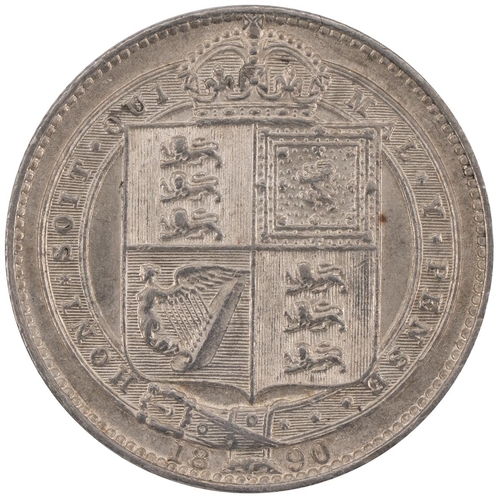 115 - 1890 Victoria silver Shilling (S 3927). Grade: EF - Extremely Fine.