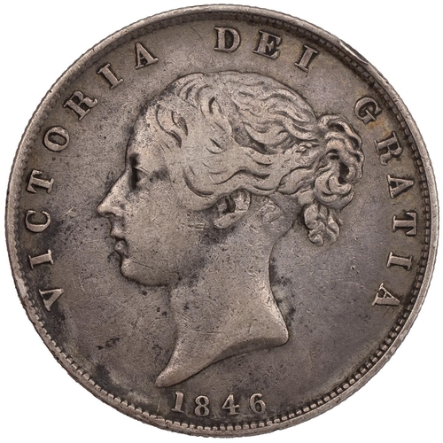 121 - 1846 Victoria silver Halfcrown (S 3888). Grade: aF - about Fine.