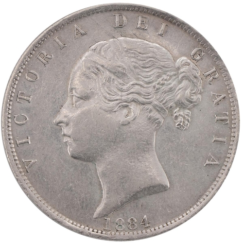 122 - 1884 Victoria silver Halfcrown (S 3889). Grade: VF - Very Fine, cleaned.