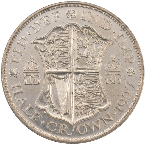 127 - 1927 George V silver proof Halfcrown (S 4037). Grade: aUNC - about Uncirculated, cleaned.