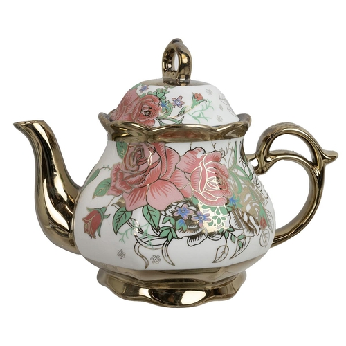 164 - Two tea services: the first Chinese made floral pattern with gilt highlights, service for six, total... 