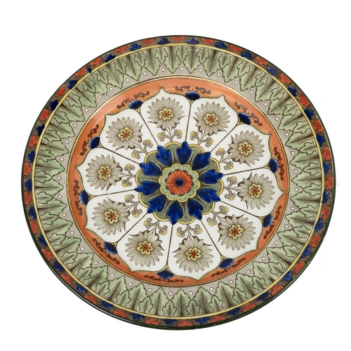 208 - Royal Doulton - nine Cyprus pattern plates 5 in full polychrome with red, blue and green overglaze, ... 