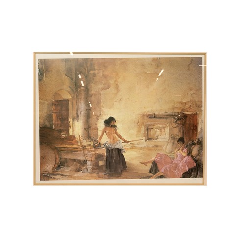 221 - After Sir William Russell Flint (1880-1969)- 'In a Burgundy Granary' and 'Spanish Girls Bathing' sta... 