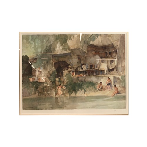 221 - After Sir William Russell Flint (1880-1969)- 'In a Burgundy Granary' and 'Spanish Girls Bathing' sta... 