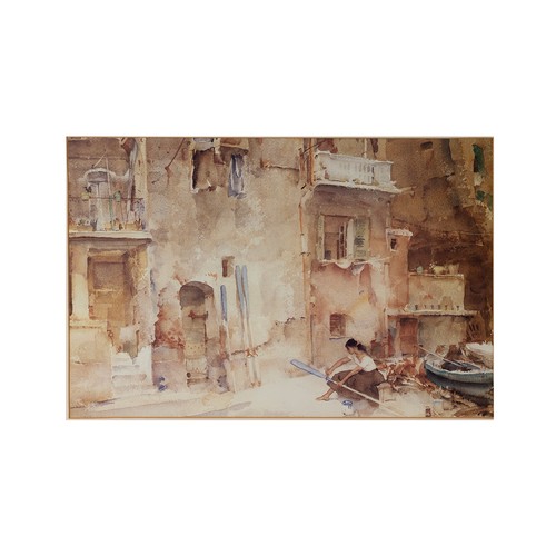 222 - After Sir William Russell Flint (1880-1969) 'Woman at the Well' and 'Repainting Oar Blades' framed a... 