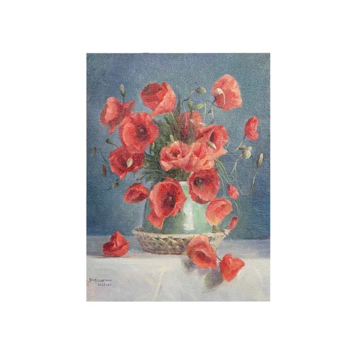 229 - Shiquan Zou (b. 1965) - Still Life Of Poppies (2023), oil on canvas, signed and dated lower left, fr... 