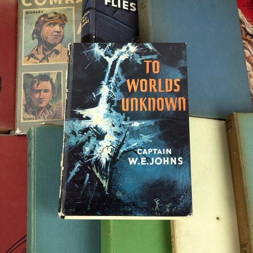 296 - Captain W.E. Johns collection of Worrall, Gimlet and Space adventure books 49 hard cover and 5 paper... 