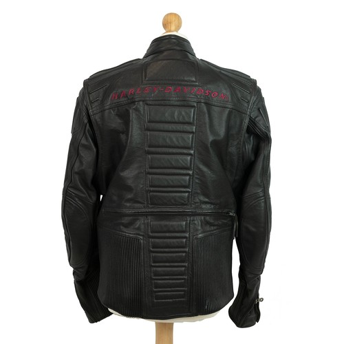 305 - Harley davidson leather bikers jacket Logo in red size M