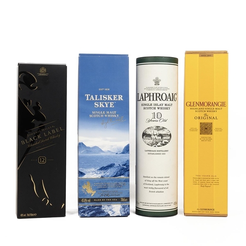 345 - Laphroaig 10 years old 70cl 40% alc/vol in card tube; Talisker Skye 70cl 45.8% alc/vol in card box; ... 