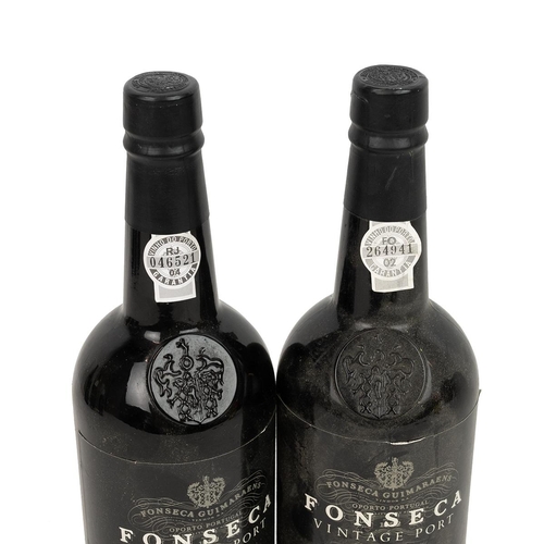 357 - 2 bottles of Fonseca vintage port 1985, 75cl 20.5% alc/vol, fill high and into neck, light scuff to ... 