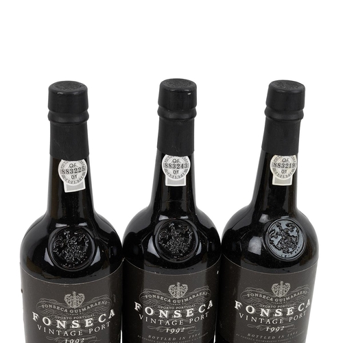 358 - 3 x Fonsecca vintage port 1992 each in owc and each 75cl 20.5% alc/vol. Fill levels high, light scuf... 