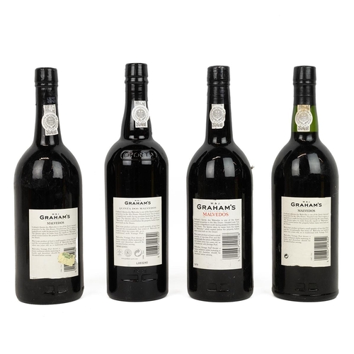 366 - Graham's Malvedos vintage ports 1979, 1986, 1987 and Quinta  dos Malvedos 1998 (owc) all 75cl 20% al... 