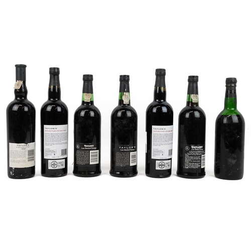 371 - Taylor's port 1966, mid shoulder, no label, capsule intact; Taylor's LBV ports 1984, 1985, 70cl, 20%... 