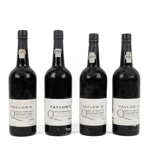 373 - Taylor's Quinta de Terra Feita 2 x 1986, 1 x 1988, 1 x 1996 all 75cl 20.5% alc/vol. Fill high except... 