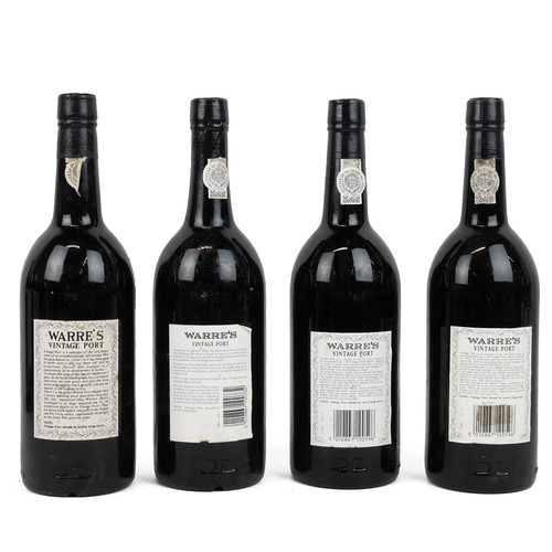 379 - Warre's vintage port: 3 x 1983 and 1 x 1985 each 75cl 20% alc/vol. Fill high. Labels lightly foxed. ... 