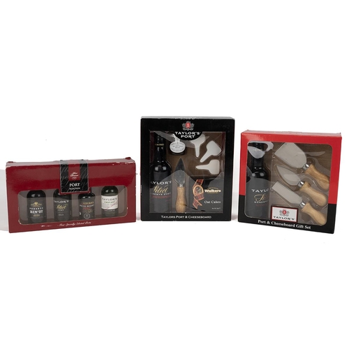 393 - Six port miniatures gift sets to include in wooden cases: Fonseca (6 x 5cl), Graham’s (2 x 5cl plus ... 