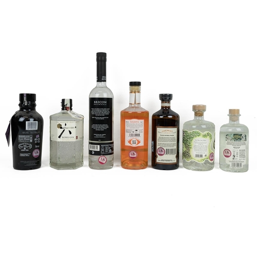 397 - 7 bottles of Gin: Roku 70cl 43% alc/vol; Bulldog 70cl 40% alc/vol; Brecon Botanicals 70cl 43% alc/vo... 