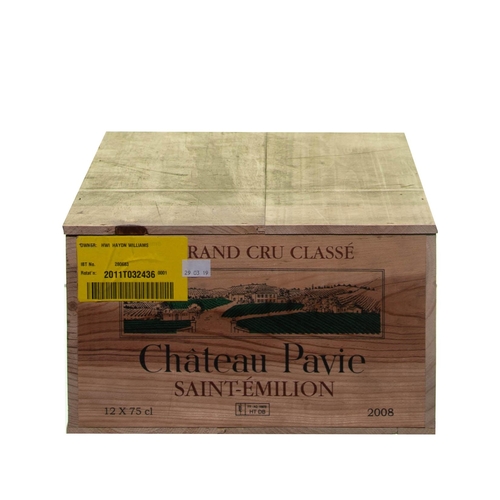 400 - A case of 12 bottles of Chateau Pavie 2008 1er Grand Cru Classe St Emilion, each 75cl 14.5% alc/vol.... 