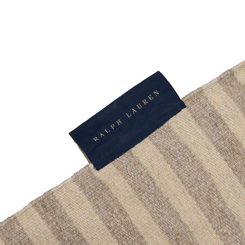 409 - Ralph Lauren designed 'Blue Point Stripe' Dune colour woolen floor rug made in India size 6' x 9' co... 