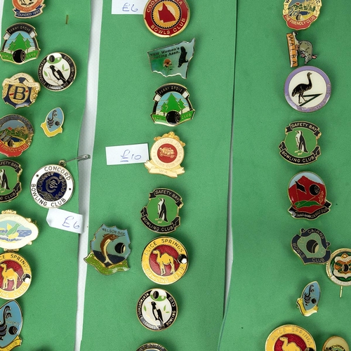 431 - Bowls memorabilia, an extensive collection of Bowls club badges and ties, including, Norfolk, Berksh... 