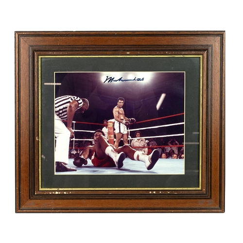 445 - Muhammed Ali singed photograph of one of his greatest fights Rumble in the Jungle against George For... 