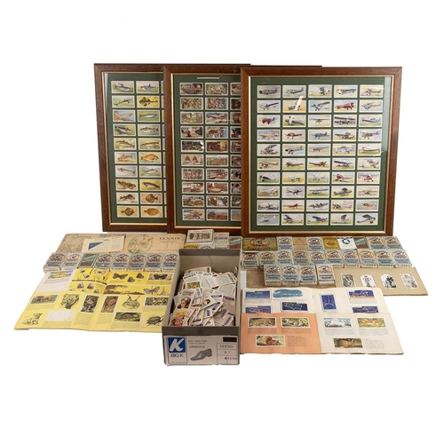 449 - Collection of cigarette and tea cards, including three framed sets, various boxed examples.