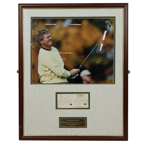 453 - Colin Montgomery signed Golf Display from his win in the Benson and Hedges International Open 1996 a... 