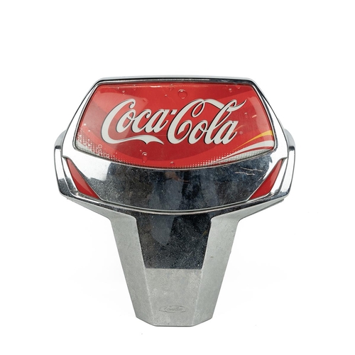 463 - A contemporary Coca Cola advertising lamp top with chrome body L42cm x D16cm x H43cm.