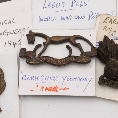 481 - Group of military badges (22). Including: Manchester Reg't 1st Volunteer Battalion, Royal Electrical... 