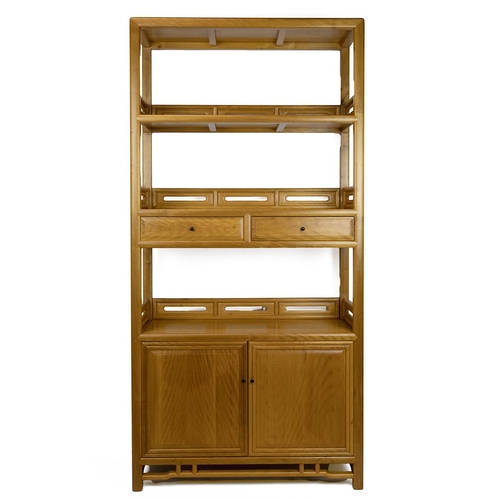 503 - A Chinese modern designed bookcase, made with the precious timber of 'Jinsi Nanmu' (golden threads n... 