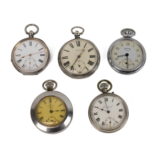 21A - Five assorted pocket watches including a Robert  Robson Thirsk , the Northern Lever etc. To include ... 