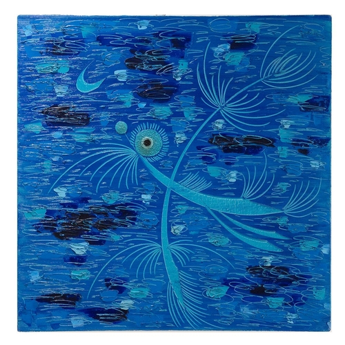 316 - YILING LIU (B. 1955) - FLYING BLUE BIRD PAINTING, c2015Oil on canvas, signed and dated to the revers... 