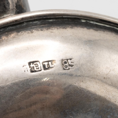 362 - CHINESE SILVER DISH AND A CHINESE SILVER ASHTRAY BOTH WITH COINS TO THE WELL.The ashtray with dimple... 