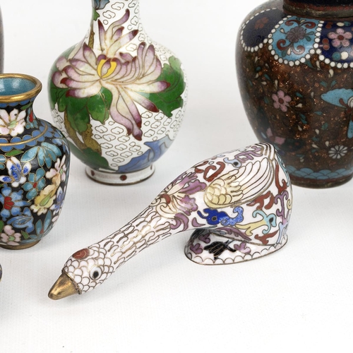 341 - A COLLECTION OF 28 PIECES OF ORIENTAL CLOISONNE WARETo include various small boxes, vases and teapot... 