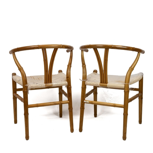 211 - A PAIR OF CONTEMPORARY CHINESE DESIGNED CHAIRS.Made with the timber of Jinsi Nanmu (golden threads n... 