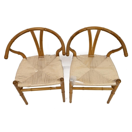 211 - A PAIR OF CONTEMPORARY CHINESE DESIGNED CHAIRS.Made with the timber of Jinsi Nanmu (golden threads n... 