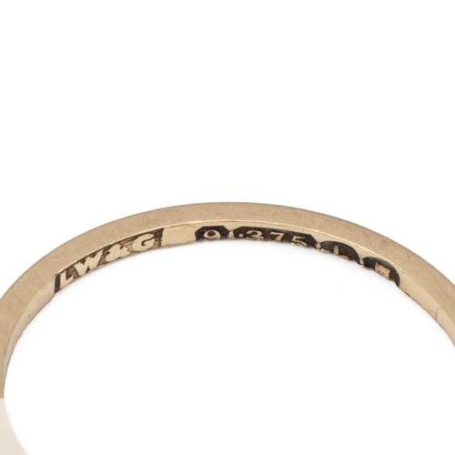 48 - Two 9ct gold wedding bands stamped '375', 3.7 grams and a 22ct hallmarked wedding band 3.6 grams.