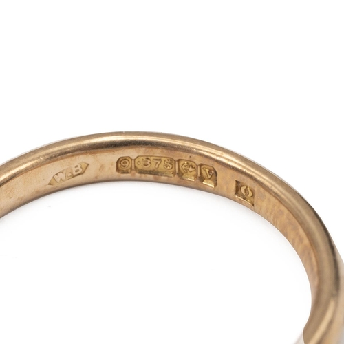 48 - Two 9ct gold wedding bands stamped '375', 3.7 grams and a 22ct hallmarked wedding band 3.6 grams.