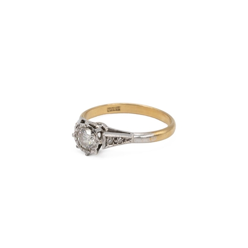 72 - 18ct gold hallmarked diamond ring, the central diamond approx 0.25 carats, mounted in a claw setting... 