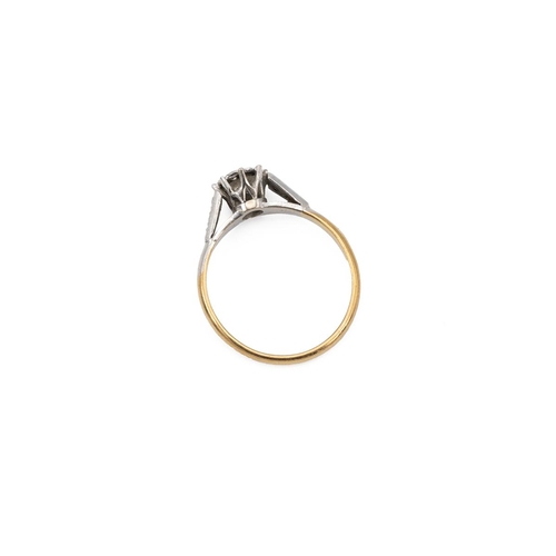 72 - 18ct gold hallmarked diamond ring, the central diamond approx 0.25 carats, mounted in a claw setting... 