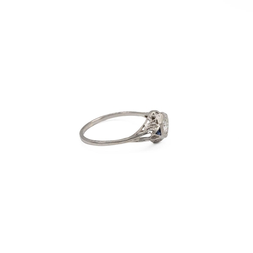 80 - 18ct stamped white gold solitaire ring, the diamond approx 0.5 carats, the ring and setting of a myt... 