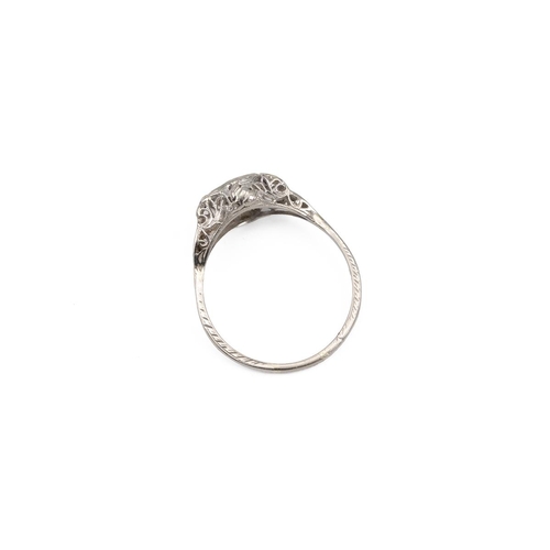 80 - 18ct stamped white gold solitaire ring, the diamond approx 0.5 carats, the ring and setting of a myt... 